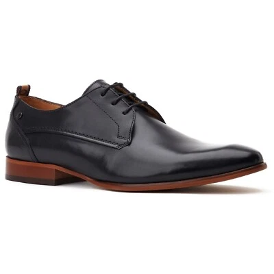 Zapatos formales con cordones Base London Gambino de cuero negro para hombre Foto 1 de 4