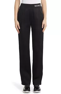 Authentic Moncler Track Pants Black NEW $600 Sport Sweat Pantalone white Stripe - Picture 1 of 5