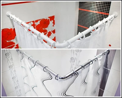 3 Pezzi ALU RAIL DELL'ASTA PER DOCCIA 5 COLORI ARGENTO CROMO BIANCO NERO BLU - Immagine 1 di 4