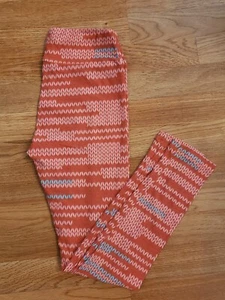 Leggings LuLaRoe OS rosa maglione maglia corallo geometrico taglia unica 2-10 nuovi con etichette - Foto 1 di 7