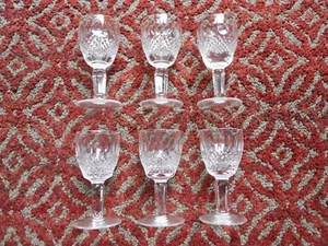 Set of 6! Waterford Crystal Colleen Tall Stem Wine Glasses. 4 5/8". NICE! - Picture 1 of 8