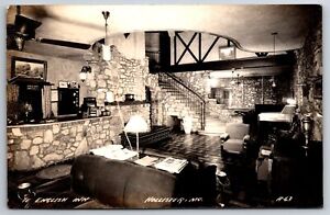 Hollister Missouri~Interior Ye English Inn~Front Desk~Lounge~1950s RPPC