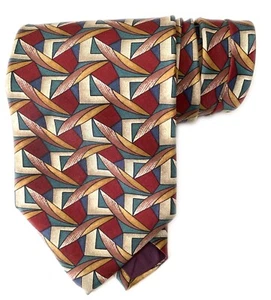 Corbata geométrica para hombre Kuppeheimer 100 % seda Italia 56" de largo 4" de ancho - Imagen 1 de 3