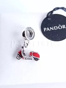 Authentic Pandora Scooter 791140EN42 Charm Italy Vespa 925 Ale With Box - Picture 1 of 4