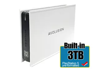 Avolusion Mini Pro-5X 3TB USB 3.0 Portable External Gaming PS5 Hard Drive White - Picture 1 of 7