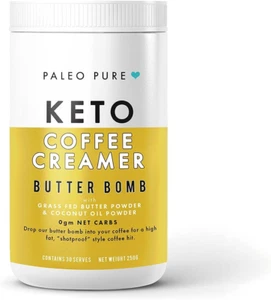 Keto Coffee Creamer Butter Bomb with Grass Fed Butter and Coconut Oil Powder 250 - Picture 1 of 2