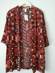 H&m Orange And Black Geometric Print jacket Size XS - Picture 1 of 12