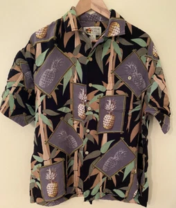 Paradise Key Herren Medium M Pineapple Hemd Schwarz Grün Hawaii Aloha Cruise - Bild 1 von 6