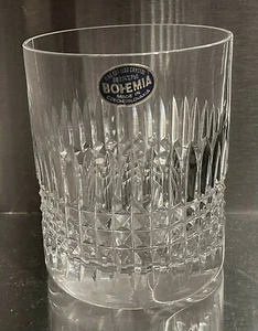 BOHEMIA (6) Over 24% Lead Crystal 3-7/8" Old Fashioned Glasses, Czechoslovakia - Picture 1 of 6