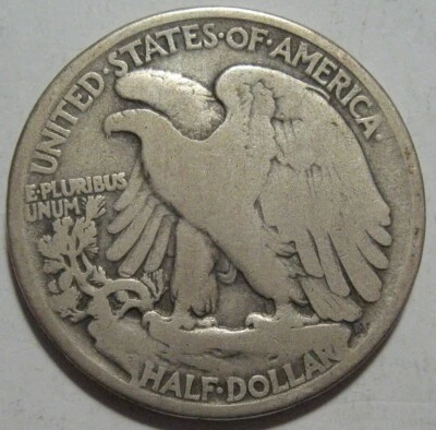 = 1921 VG WALKING Half, CLEANED, KEY DATE, FREE SHIPPING - Image 1 of 2