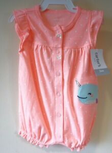 New W/Tags Carter's Pink/White Polka Dot Bubble / Romper Girl's Size 18 Month