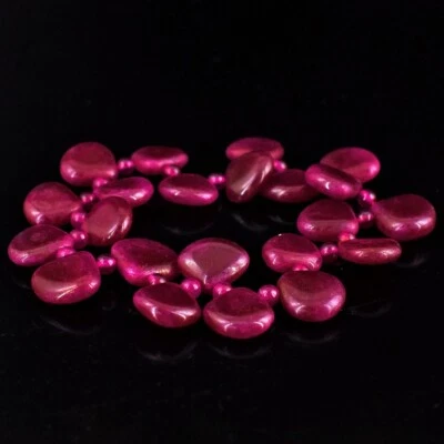 Very Attractive 170.00 Cts Pink Ruby Beaded Stretchable Bracelet VK 05 E579 - Image 1 of 4