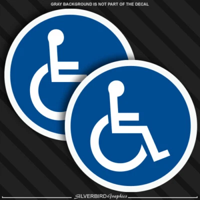 SILVERBIRD MEDIA Handicap sticker disabled parking 3M vinyl car vehicle window wheelchair 2 pack