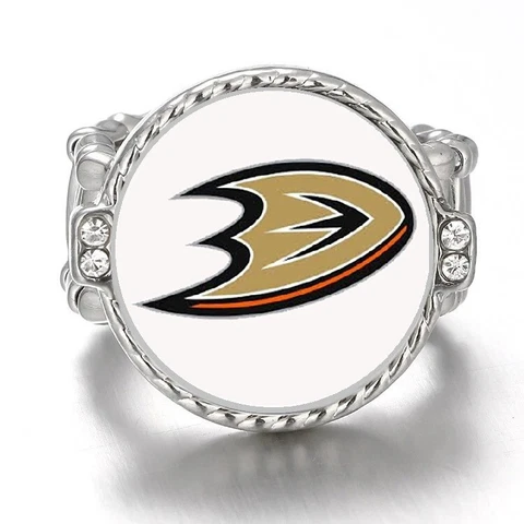 Anaheim Ducks Silver Women's Crystal Accent Ring Fits All Sizes D12 Cover