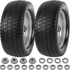2-Pack 13x5.00-6 Flat Free Tire and Wheel Replacement 13x5-6 Solid Rubbe Riding - Picture 1 of 6