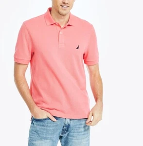 NWT Nautica Men's Slim Fit Solid All Cotton Mesh Deck Short Sleeve Polo Shirt - Picture 1 of 66