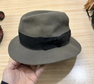 FLAWED Vintage Stetson Fedora Pure Fur Felt Size 6 7/8 - Picture 1 of 18