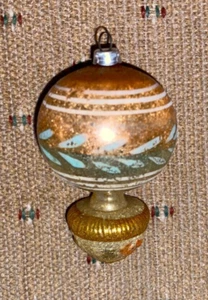 Antique Glass Christmas Balloon Ornament - West Germany - Picture 1 of 3