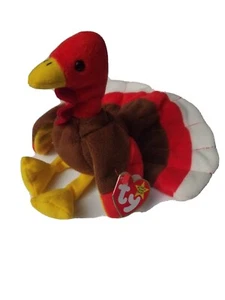 RARE GOBBLES TY ERRORS BEANIE BABY (1996)TURKEY RETIRED  - Picture 1 of 8