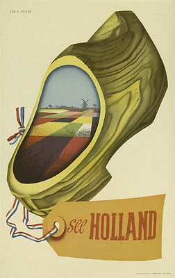Holland  Vintage painting Travel Poster Print For Glass Frame 36" x24" art  - Image 1 of 4