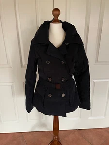 Schöne Daunenjacke, Damen, Gr. 36, kurz, dunkelblau, mit Gürtel, Peckott - Bild 1 von 3