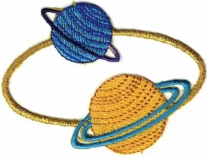 Neptune Uranus Ringed Planet Embroidery Patch - Picture 1 of 1