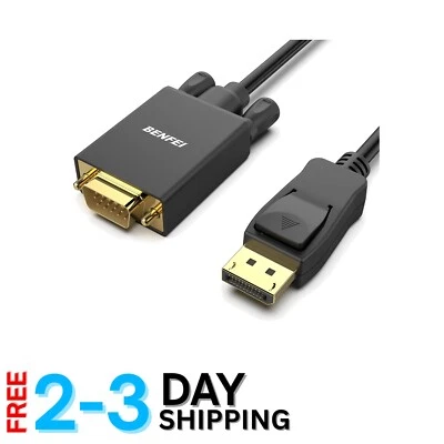 1.8M Gold-Plated DisplayPort to VGA Cable - Ideal for Monitors & Projectors - Image 1 of 4