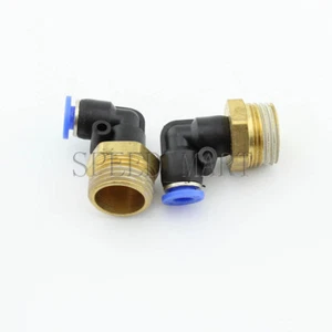 Tubo a gomito filettato maschio 1/2 BSPT raccordi rapidi pneumatico 6 mm PL6-04 - Foto 1 di 4