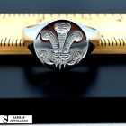 Bague signature celtique galloise plumes argent sterling 925 Maidens Prince of Wales***