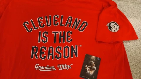 Cleveland Guardians Friday T Shirt 6/23 SGA Promo + 2023 Pocket Schedule Cover