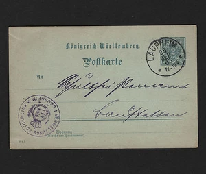 Tarjeta estacionaria oficial OPC 1903 Wurttemberg Laupheim correo gratuito - Imagen 1 de 2