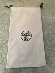 HERMES 15" X 8.5"W CUBIERTA ANTIPOLVO BOLSA ALMACENAMIENTO VIAJE ESPIGA BEIGE Y MARRÓN LOGOTIPO - Imagen 1 de 3