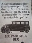 1926 Vintage Hupmobile Six Five Passenger Four Door Car Ad