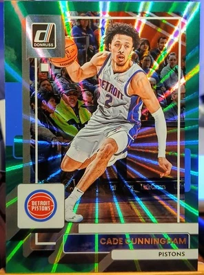 2022-23 Panini Donruss Cade Cunningham Pistons Green Holo Laser SP #41 NM-MT NBA - Image 1 of 2