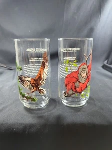 Set 2 Endangered Species Tumblers Glasses Burger Chef Orangutan Bald Eagle 16oz  - Picture 1 of 8