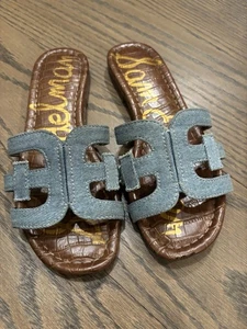 Sam Edelman Girls Sandals Size 2 Denim Slides - Picture 1 of 6