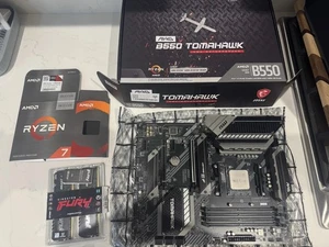 Ryzen 7 5800x3d Bundle, Msi B550 Tomahawk & Kingston Fury 32gb DDR4 3600mtz - Picture 1 of 7