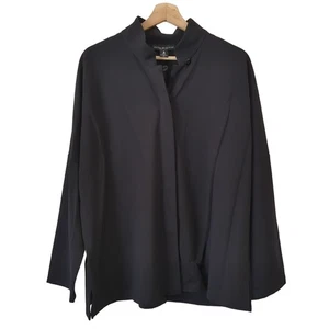 Peace of Cloth Panticular Womens Top Black 3/4 Sleeve Baggy Sleek Ponte OS $225 - Picture 1 of 7