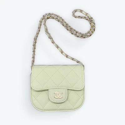 Chanel Clutch With Chain Sorbet Green Brand New Condition With Box And Dust Bag — 第 1/4 张图片