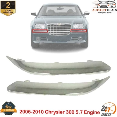 Хромированные молдинги для переднего бампера левая и правая полоса для двигателя Chrysler 300 5.7 2005-2010 годов выпуска - Изображение 1 из 4