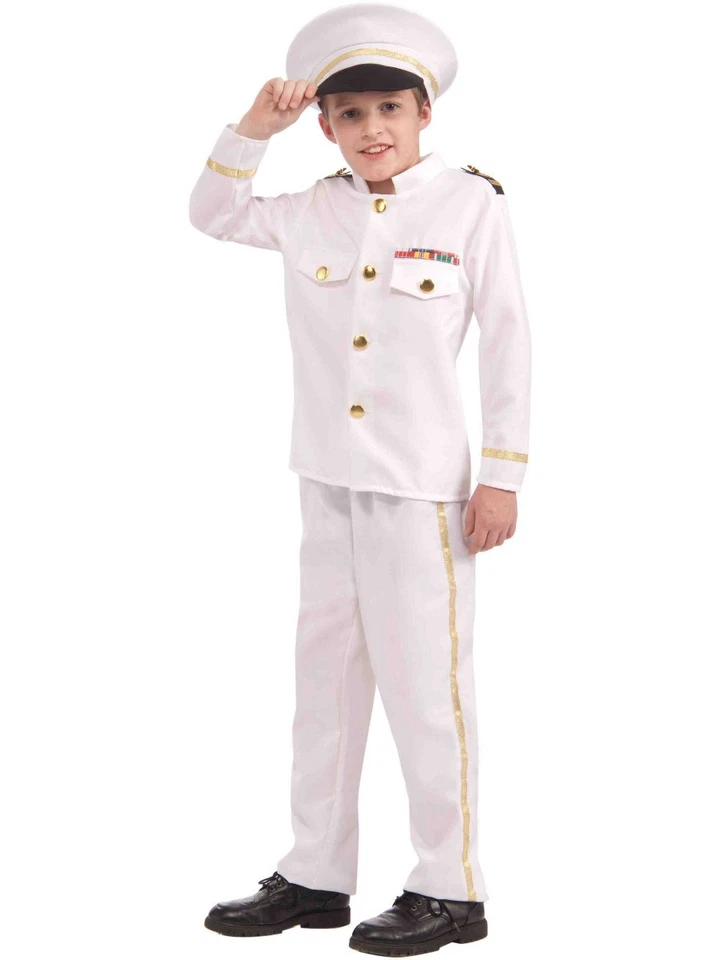 Childs United States Navy Admiral Costume Yacht Captain Medium 8-10 - Image 1 of 1