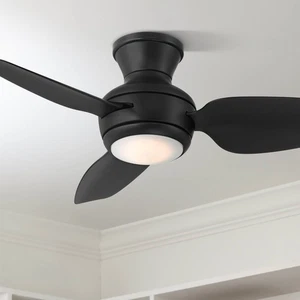 36" Casa Vieja Whirl Matte Black LED Hugger Ceiling Fan with Remote - Picture 1 of 7