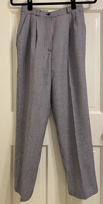 Worthington Tapered Dress Pants P4 Houndstooth Plaid High Waist Pleated 90s Y2K - Image 1 of 4