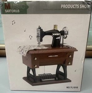 Sartorius Mini Animated Sewing Machine Wind-Up Music Box - Picture 1 of 3