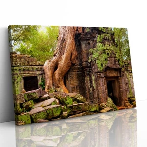 Ta Prohm Tempel Kambodscha gerahmter Leinwanddruck Bild Wandbild - Bild 1 von 29