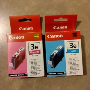 Neu Original Canon 3e Cyan & Magenta Tintenpatronen - Bild 1 von 6