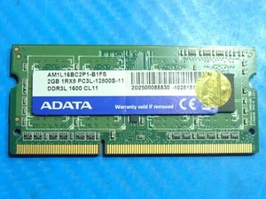 Acer Aspire V5-572P-4824 Laptop Adata 2GB Memory PC3L-12800S-11 AM1L16BC2P1-B1FS - Picture 1 of 2