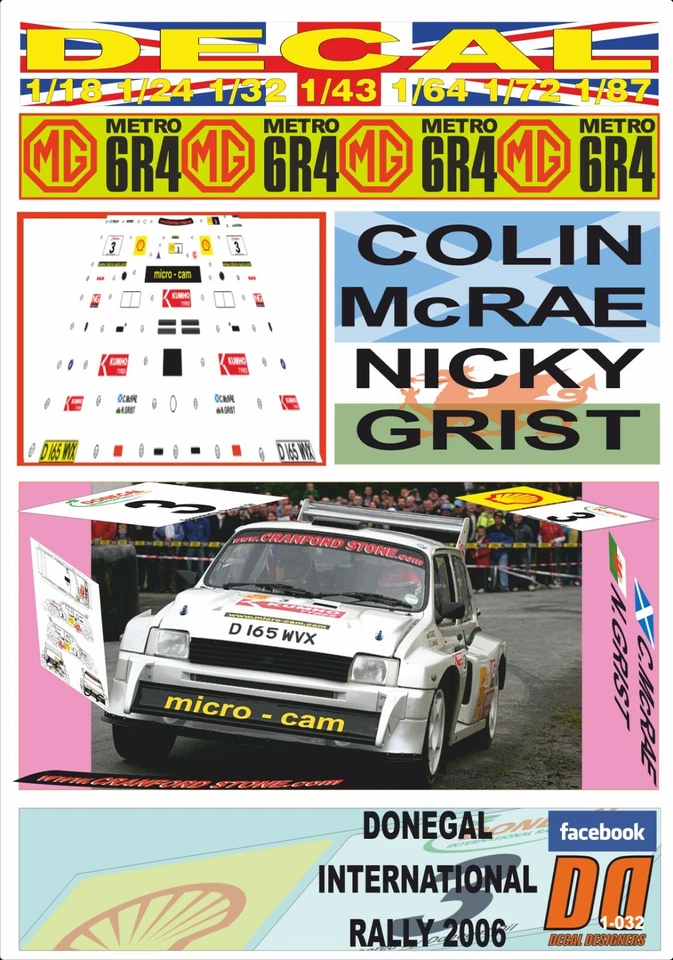 DECAL MG METRO 6R4 COLIN MCRAE RALLY DONEGAL RALLY 2006 1st DAY (06) - Image 1 of 1