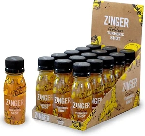 Zinger - Golden Turmeric shot (Pack of 15 x 70ml) Raw Pressed Tumeric Juice - Picture 1 of 7