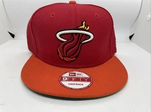 Miami Heat New Era 9Fifty Hardwood Classics Snapback Adjustable Baseball Hat Red - Picture 1 of 5